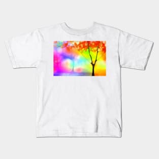 Whimsical rainbow magical tree Kids T-Shirt